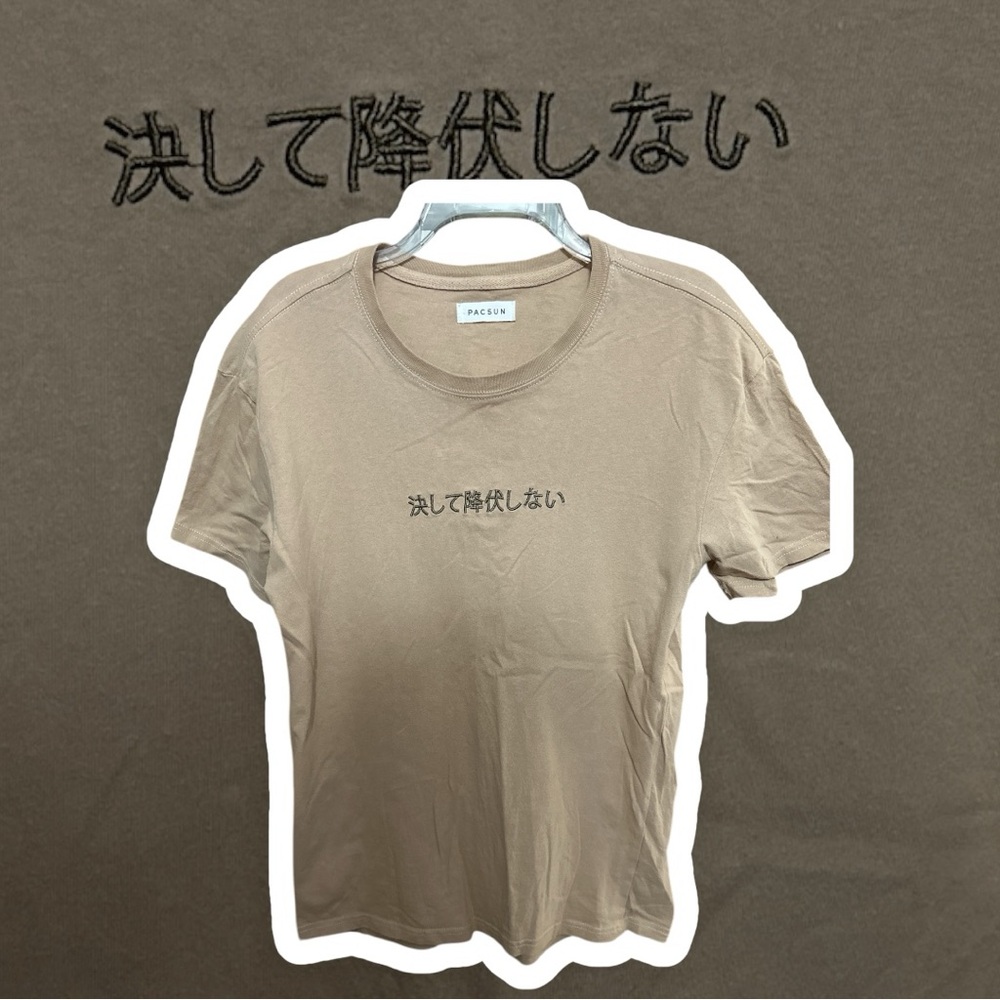 Pacsun Japanese Writing Embroidered tee.  Size S.